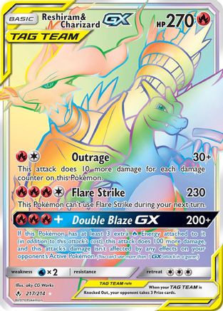 Reshiram & Charizard GX (217/214) [Sun & Moon: Unbroken Bonds