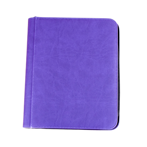 4-Pocket Zippered Toploader Binder - 112 Card Slots - Purple - Deck Out Gaming