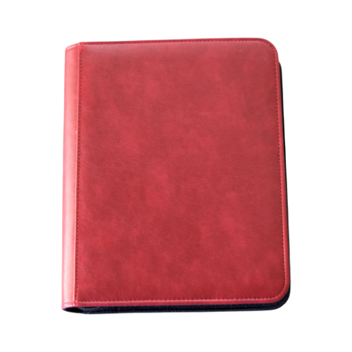 4-Pocket Zippered Toploader Binder - 112 Card Slots - Red - Deck Out Gaming
