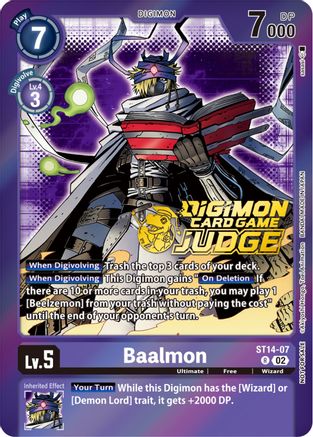 Baalmon - ST14-07 (Judge Pack 4) (ST14-07) [Starter Deck 14: Beelzemon Advanced Deck Set] Foil
