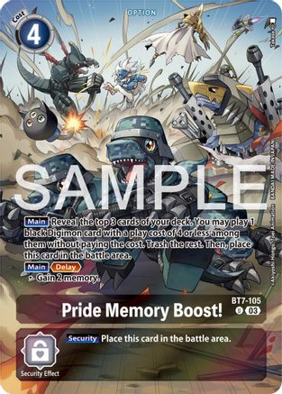 Pride Memory Boost! (Bonus Pack) (BT7-105) [Starter Deck 17: Double Typhoon Advanced Deck Set] Foil