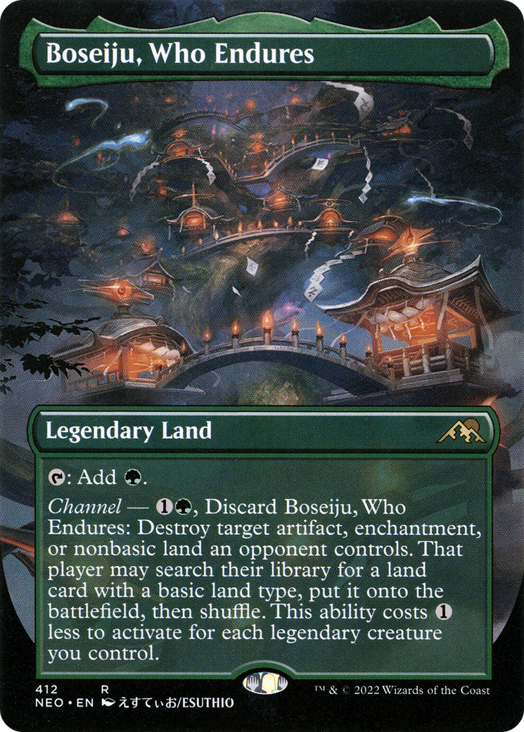 Boseiju, Who Endures (Borderless) (412) [Kamigawa: Neon Dynasty] foil - Deck Out Gaming
