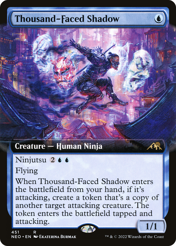 Thousand-Faced Shadow (Extended Art) (451) [Kamigawa: Neon Dynasty] foil - Deck Out Gaming
