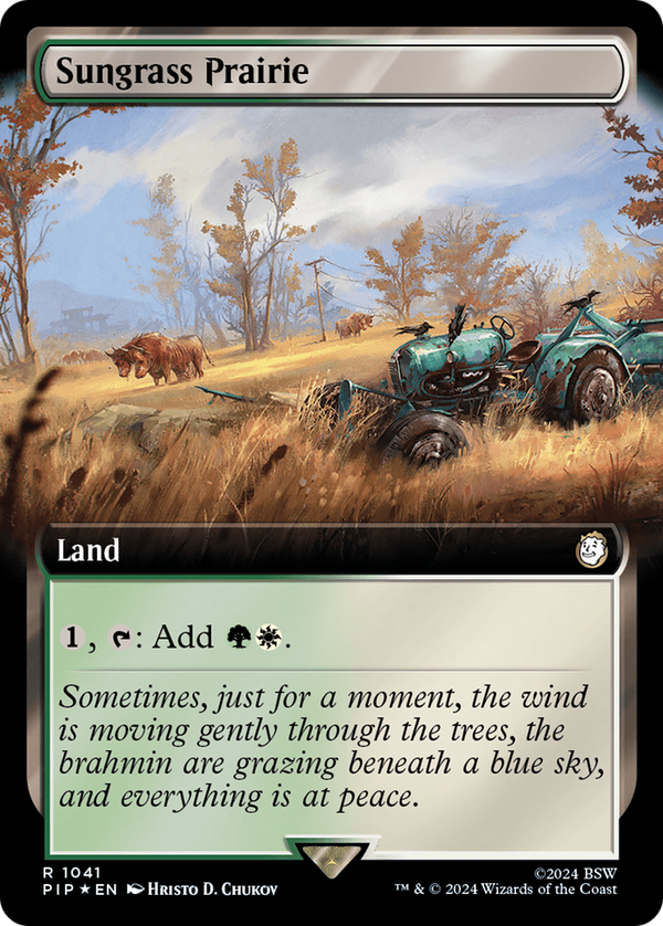 Sungrass Prairie (Extended Art) (Surge Foil) (1041) [Fallout] foil - Deck Out Gaming