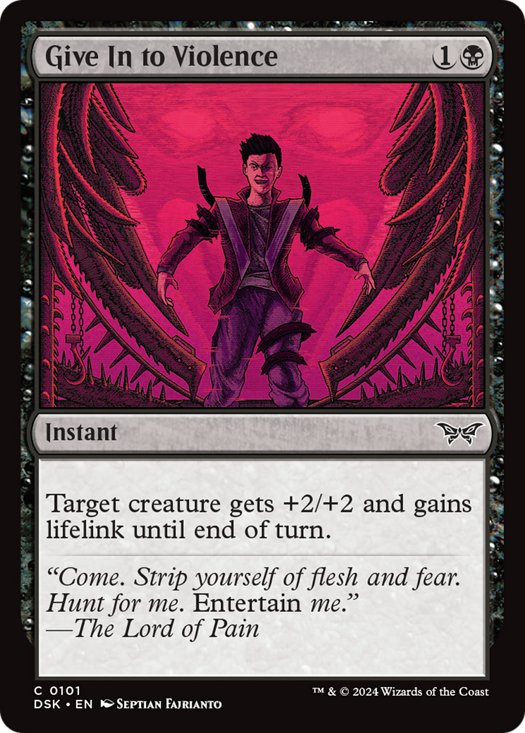 Give In to Violence (101) [Duskmourn: House of Horror] foil - Deck Out Gaming