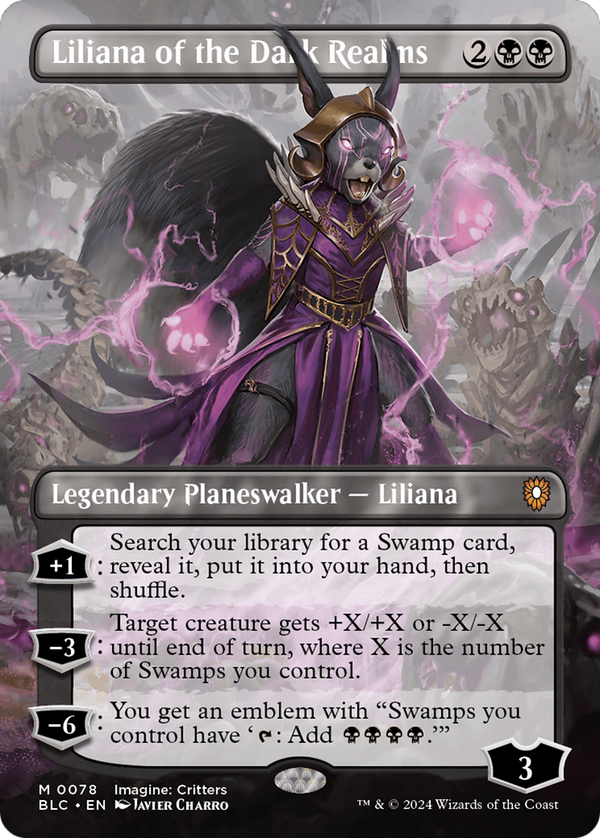 Liliana of the Dark Realms (Borderless) (78) [Bloomburrow Commander] foil - Deck Out Gaming