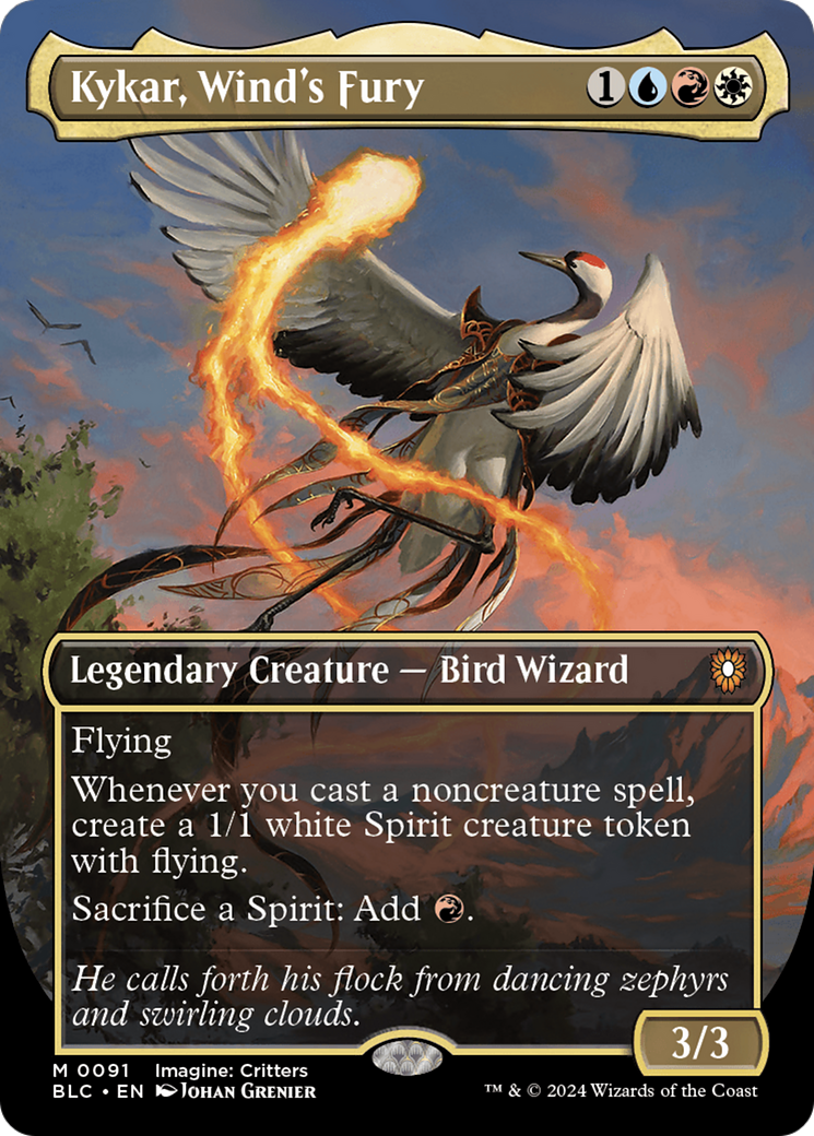 Kykar, Wind's Fury (Borderless) (91) [Bloomburrow Commander] foil - Deck Out Gaming