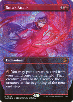 Sneak Attack (Anime Borderless) (Confetti Foil) (99) [Wilds of Eldraine: Enchanting Tales] foil - Deck Out Gaming
