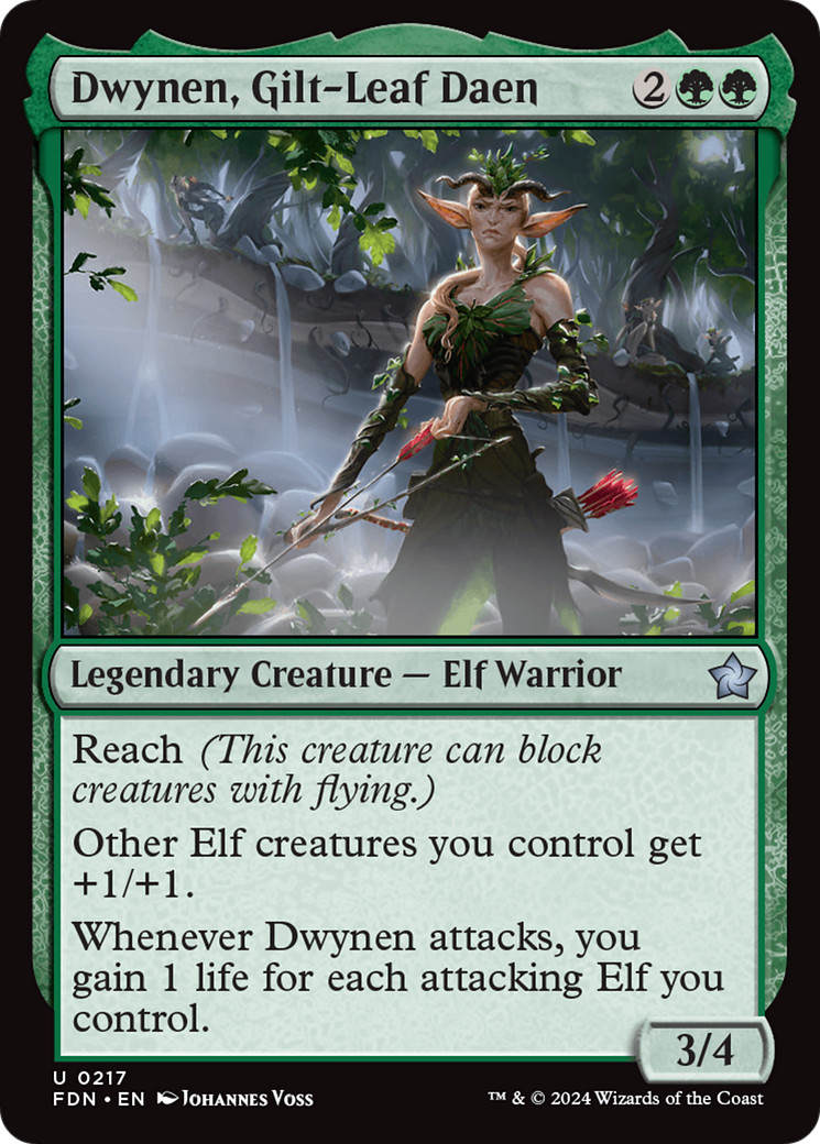 Dwynen, Gilt-Leaf Daen (217) [Foundations] foil - Deck Out Gaming