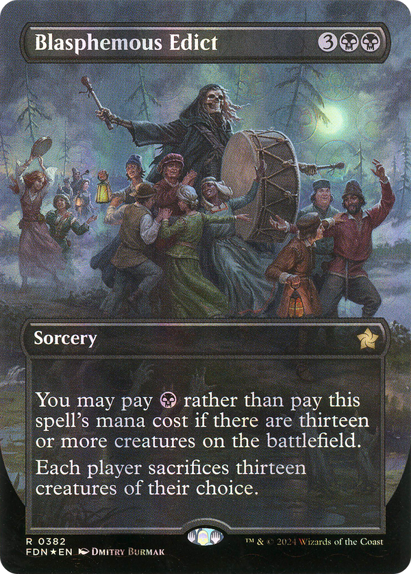 Blasphemous Edict (Borderless) (Mana Foil) (382) [Foundations] foil - Deck Out Gaming