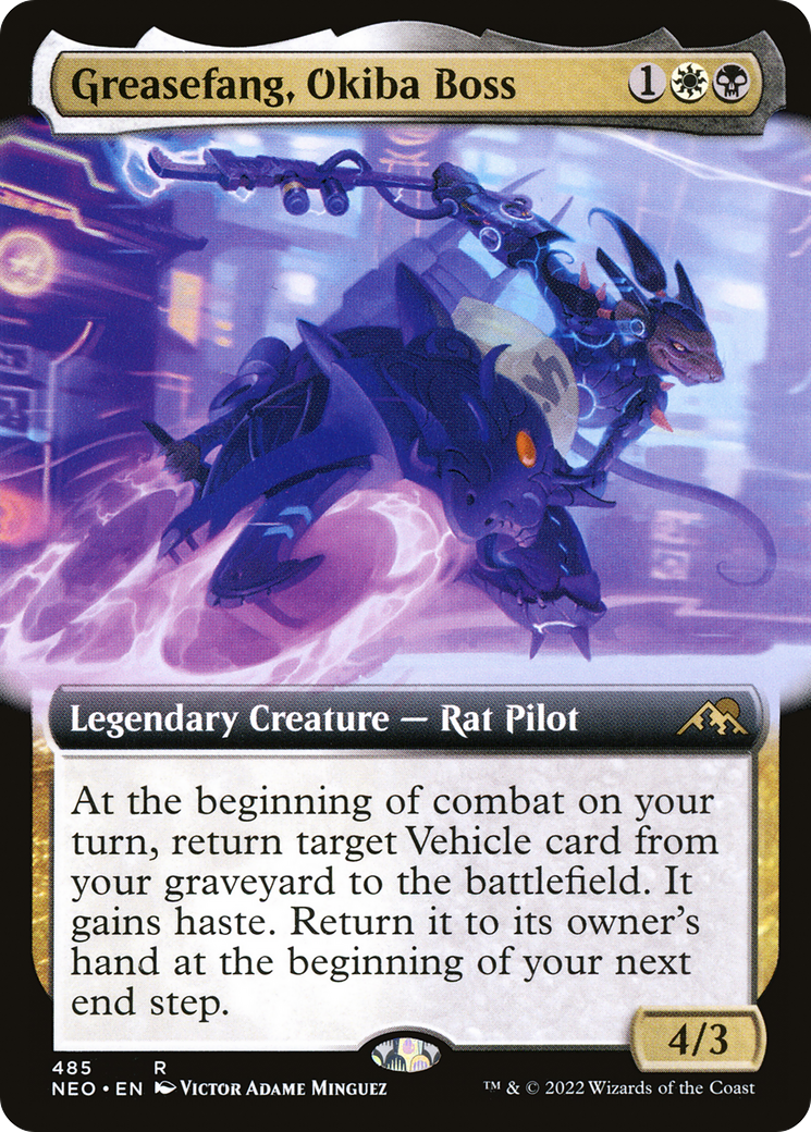 Greasefang, Okiba Boss (Extended Art) (485) [Kamigawa: Neon Dynasty] foil - Deck Out Gaming