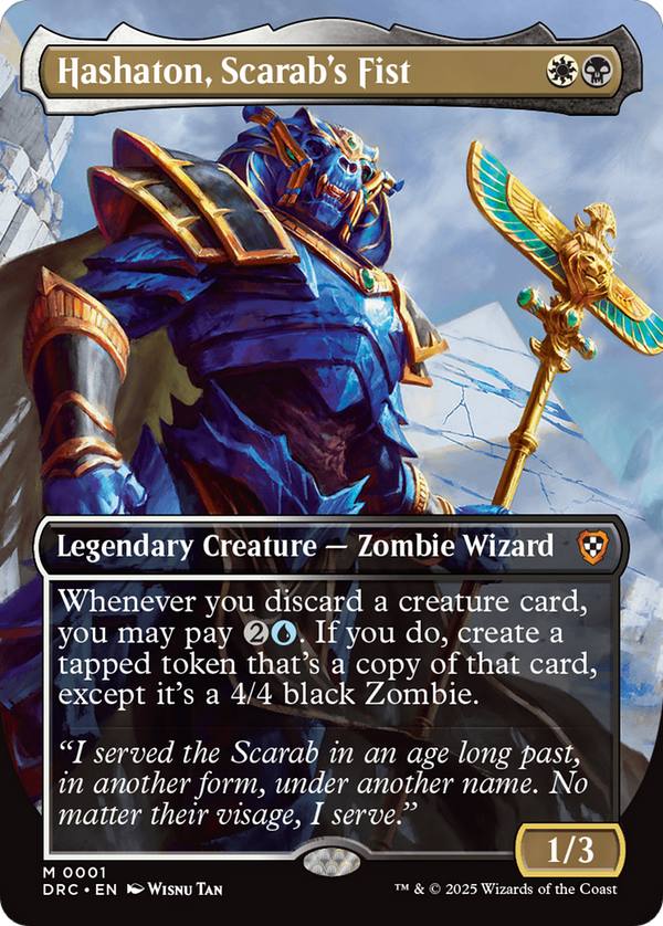 Hashaton, Scarab's Fist (Borderless) (1) [Commander: Aetherdrift] - Deck Out Gaming