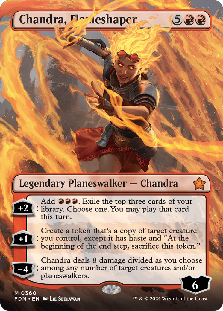 Chandra, Flameshaper (Borderless) (360) [Foundations] foil - Deck Out Gaming