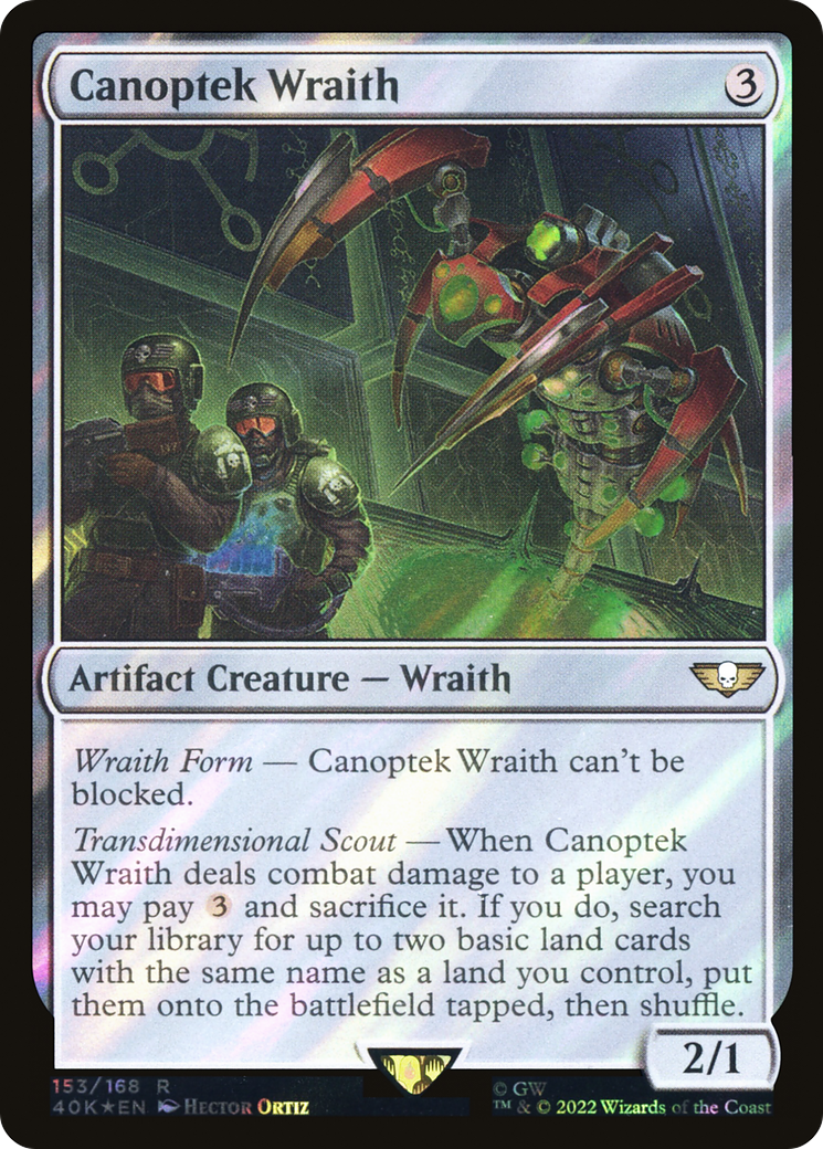 Canoptek Wraith (Surge Foil) (153) [Warhammer 40,000 Commander] foil - Deck Out Gaming