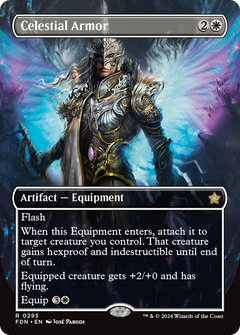 Celestial Armor (Borderless) (295) [Foundations] foil - Deck Out Gaming