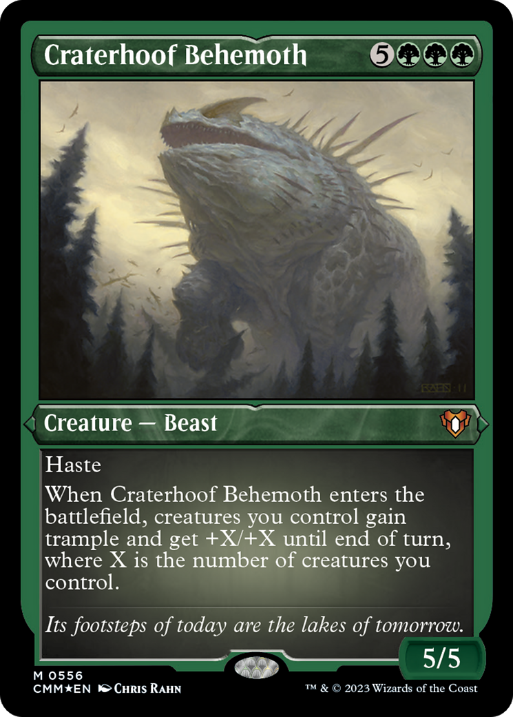 Craterhoof Behemoth (556) [Commander Masters] etched - Deck Out Gaming