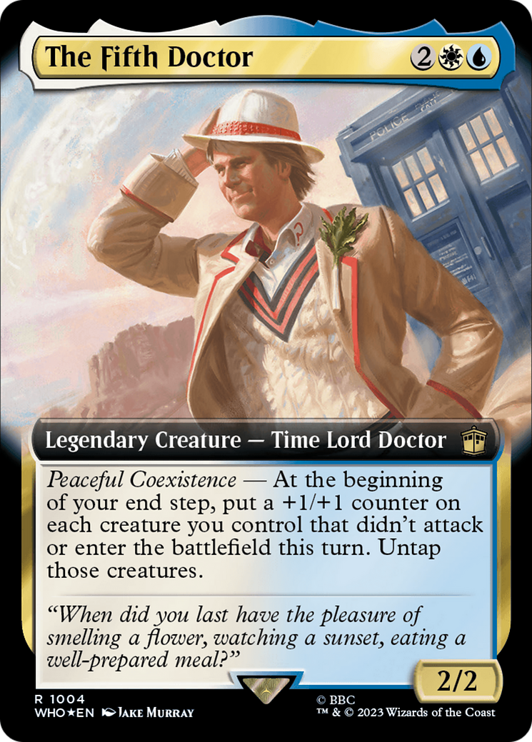 The Fifth Doctor (Extended Art) (Surge Foil) (1004) [Doctor Who] foil - Deck Out Gaming