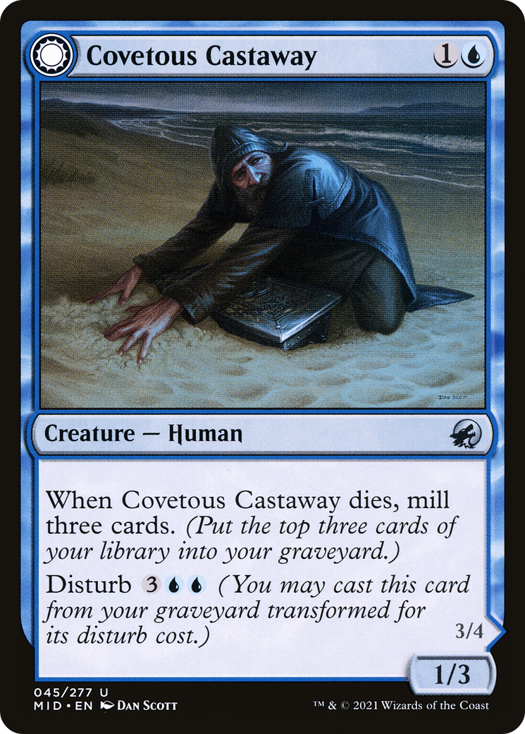 Covetous Castaway // Ghostly Castigator (45) [Innistrad: Midnight Hunt] foil - Deck Out Gaming