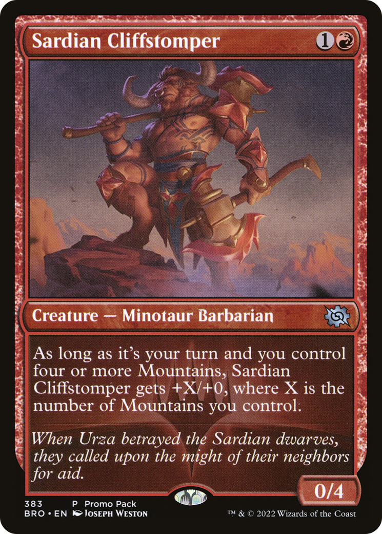 Sardian Cliffstomper (383) [The Brothers' War] foil - Deck Out Gaming