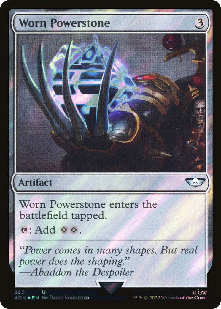 Worn Powerstone (Surge Foil) (263) [Warhammer 40,000 Commander] foil - Deck Out Gaming