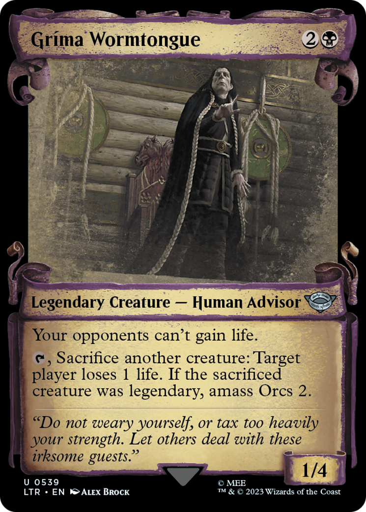 Grima Wormtongue (Showcase Scrolls) (539) [The Lord of the Rings: Tales of Middle-earth] foil - Deck Out Gaming