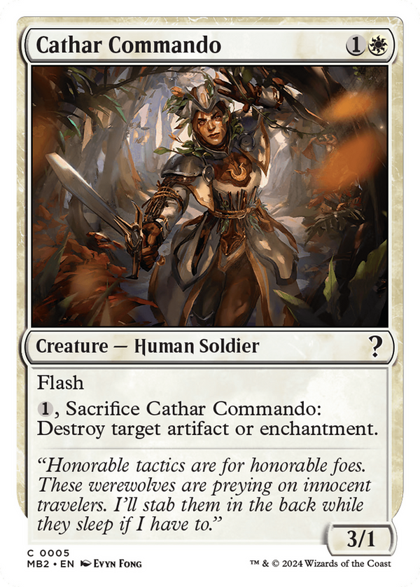 Cathar Commando (White Border) (5) [Mystery Booster 2] - Deck Out Gaming