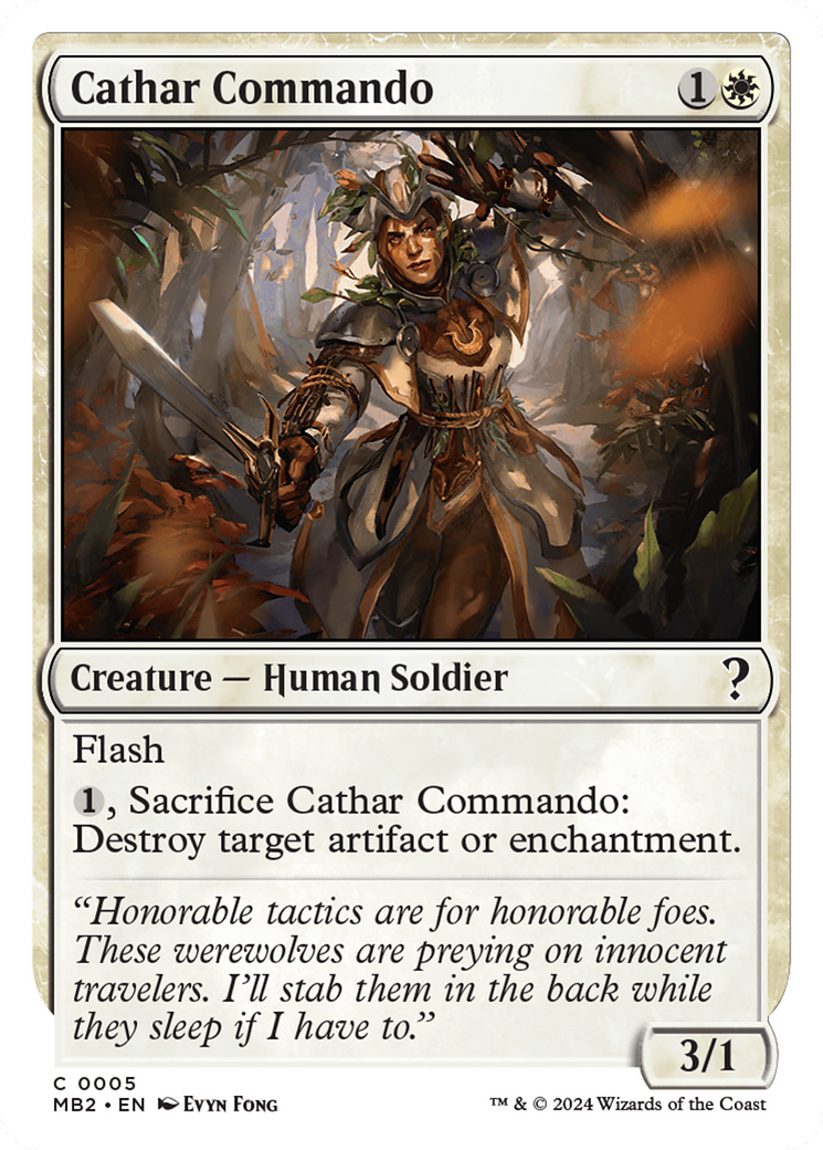 Cathar Commando (White Border) (5) [Mystery Booster 2] - Deck Out Gaming