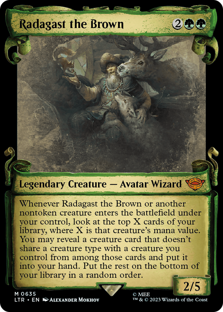 Radagast the Brown (Showcase Scrolls) (635) [The Lord of the Rings: Tales of Middle-earth] foil - Deck Out Gaming