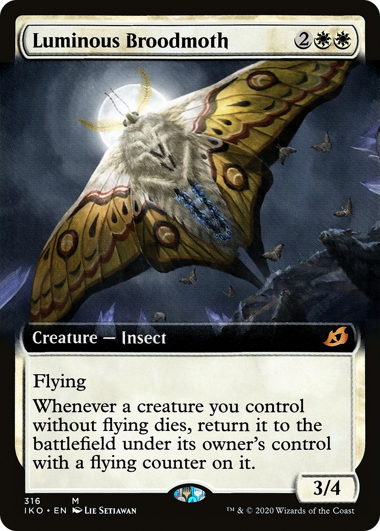 Luminous Broodmoth (Extended Art) (316) [Ikoria: Lair of Behemoths] - Deck Out Gaming