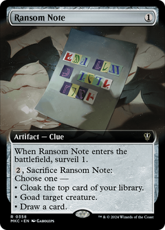 Ransom Note (0358) (Extended Art) (358) [Murders at Karlov Manor Commander] - Deck Out Gaming