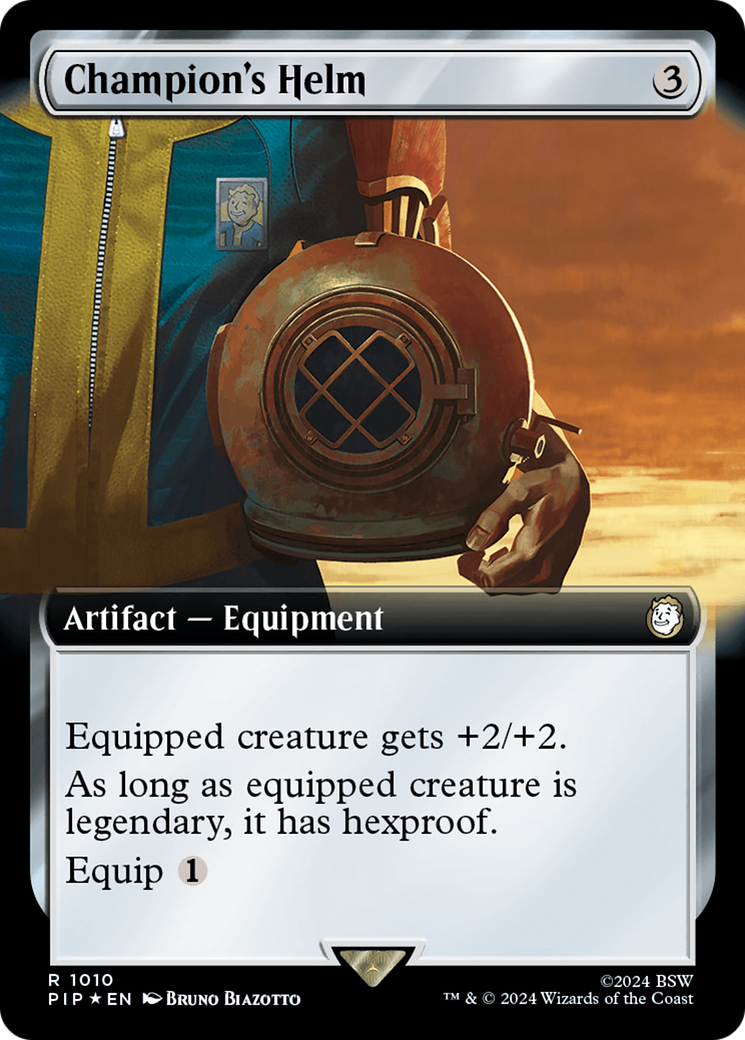 Champion's Helm (Extended Art) (Surge Foil) (1010) [Fallout] foil - Deck Out Gaming