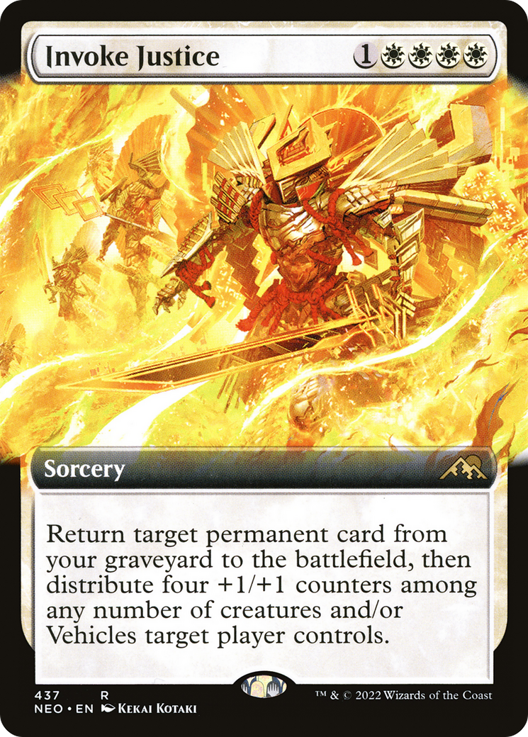 Invoke Justice (Extended Art) (437) [Kamigawa: Neon Dynasty] foil - Deck Out Gaming