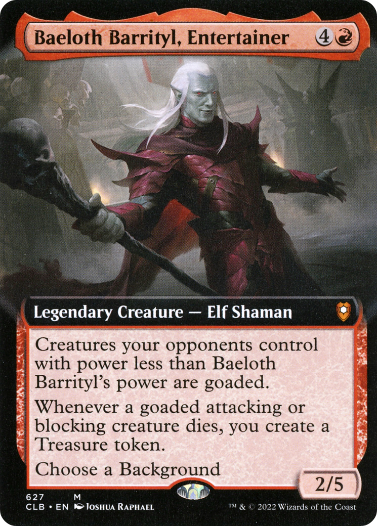 Baeloth Barrityl, Entertainer (Extended Art) (627) [Commander Legends: Battle for Baldur's Gate] foil - Deck Out Gaming