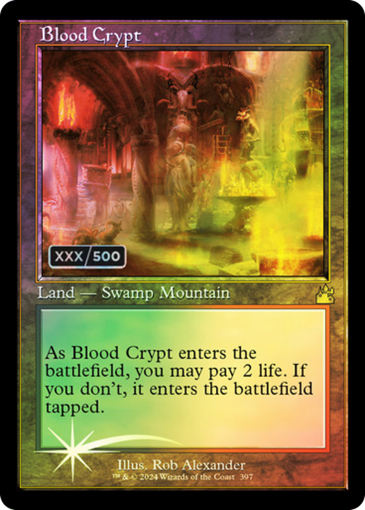 Blood Crypt (Retro Frame) (Serial Numbered) (397) [Ravnica Remastered] foil - Deck Out Gaming