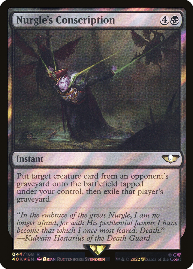 Nurgle's Conscription (Surge Foil) (44) [Warhammer 40,000 Commander] foil - Deck Out Gaming
