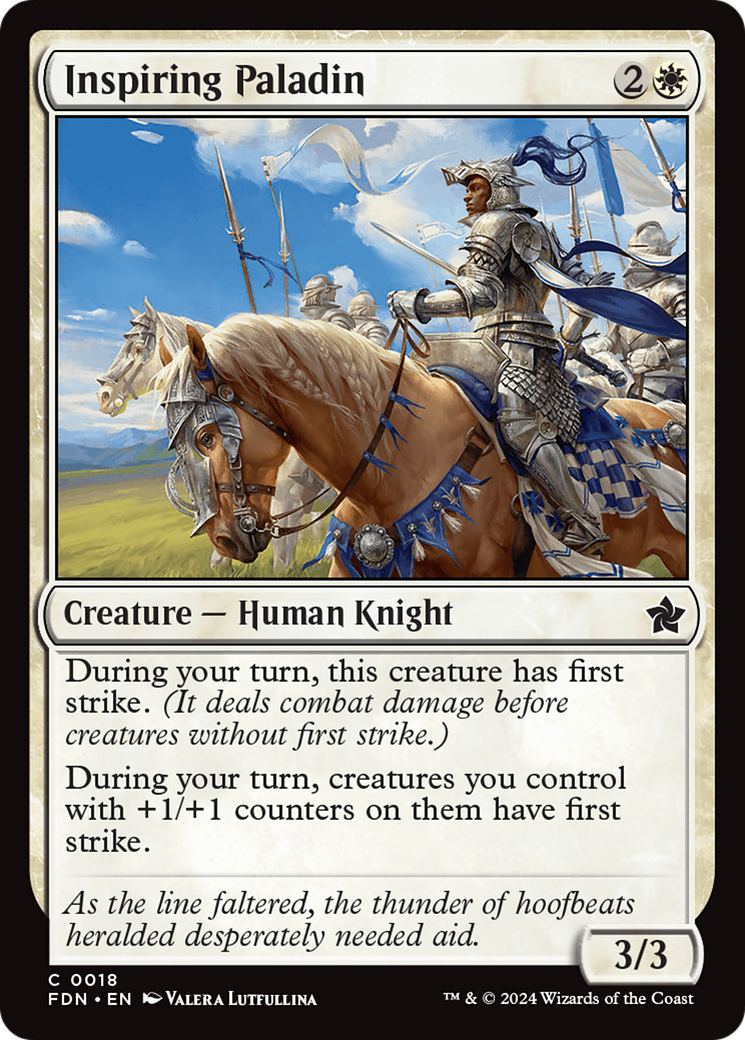 Inspiring Paladin (18) [Foundations] foil - Deck Out Gaming
