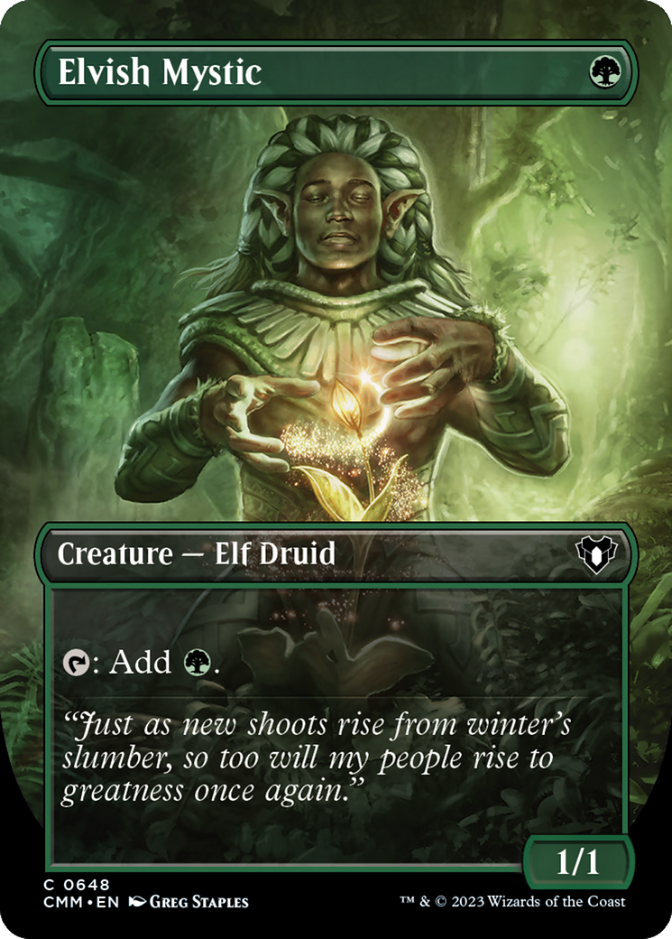 Elvish Mystic (Borderless) (648) [Commander Masters] foil - Deck Out Gaming