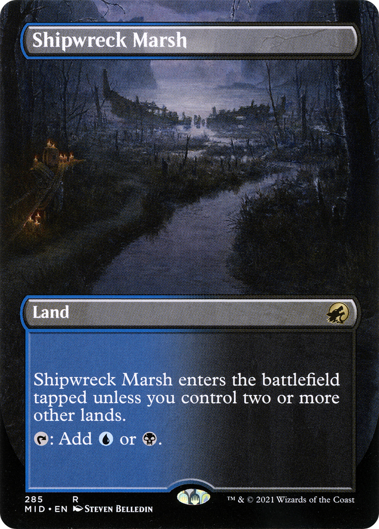 Shipwreck Marsh (Borderless) (285) [Innistrad: Midnight Hunt] foil - Deck Out Gaming