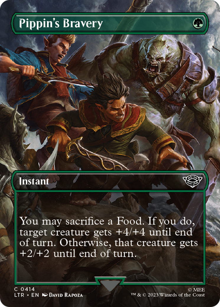 Pippin's Bravery (Borderless) (414) [The Lord of the Rings: Tales of Middle-earth] foil - Deck Out Gaming