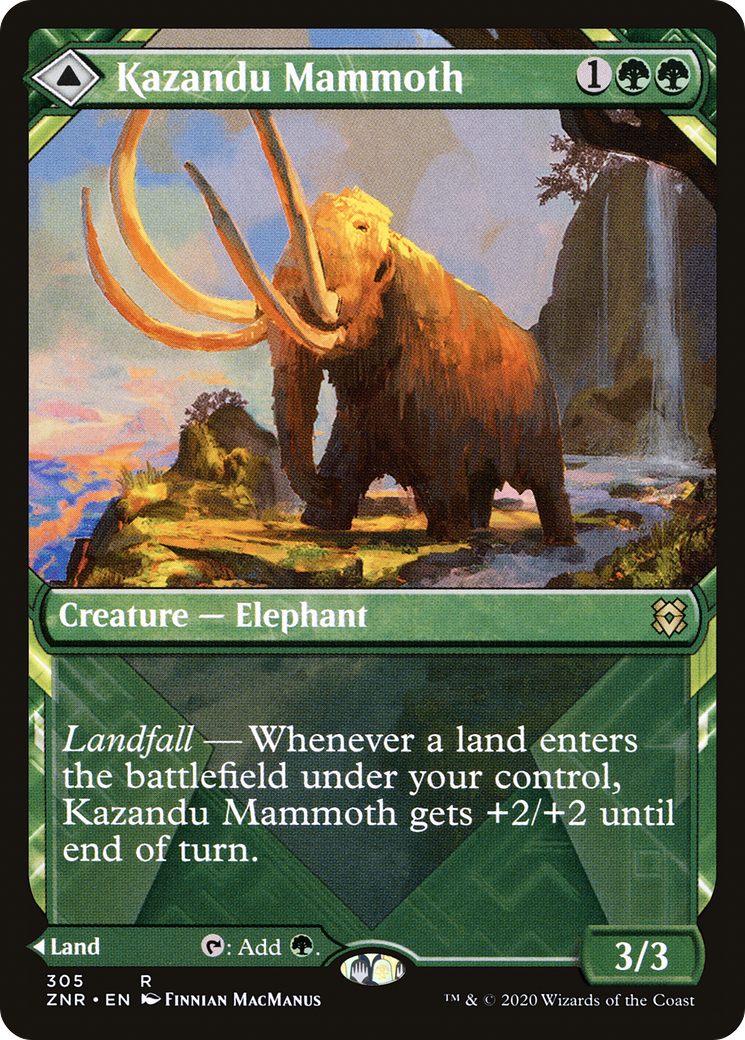 Kazandu Mammoth // Kazandu Valley (305) [Zendikar Rising] foil - Deck Out Gaming
