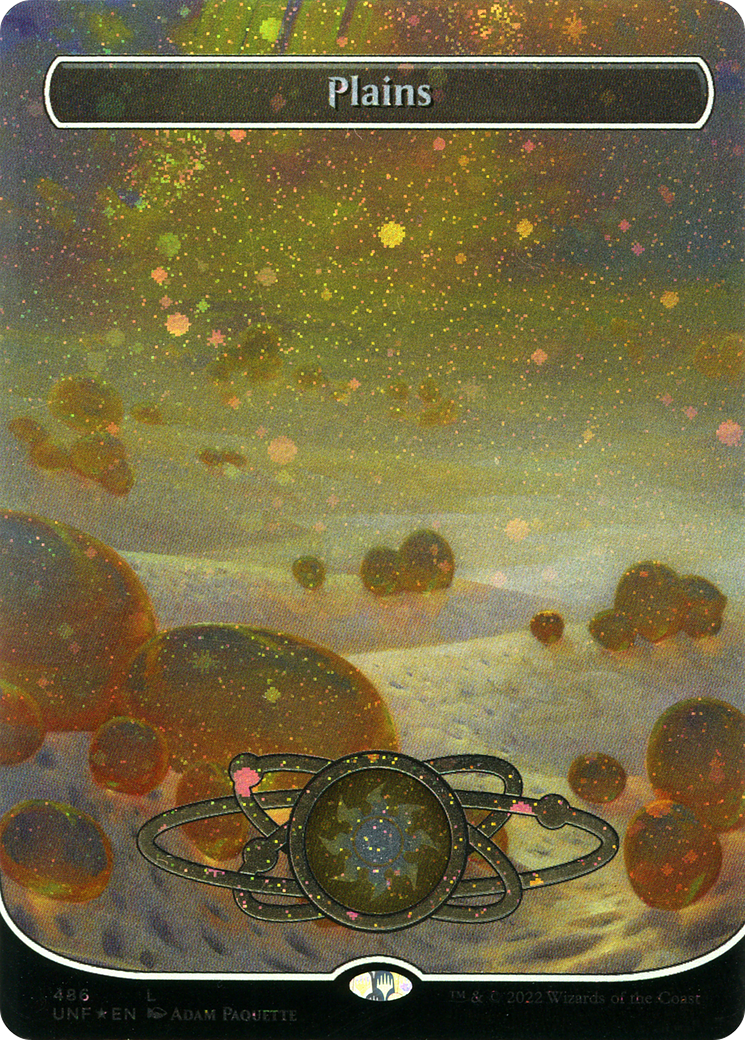 Plains (486) (Borderless) (Galaxy Foil) (486) [Unfinity] foil - Deck Out Gaming