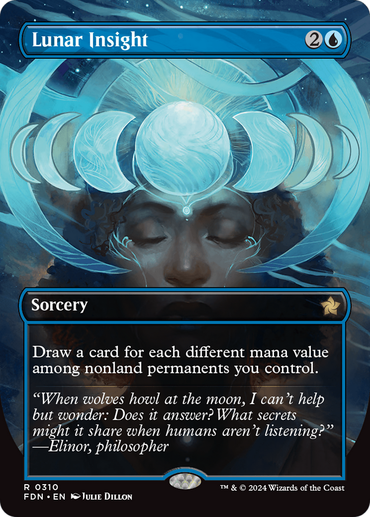 Lunar Insight (Borderless) (310) [Foundations] foil - Deck Out Gaming