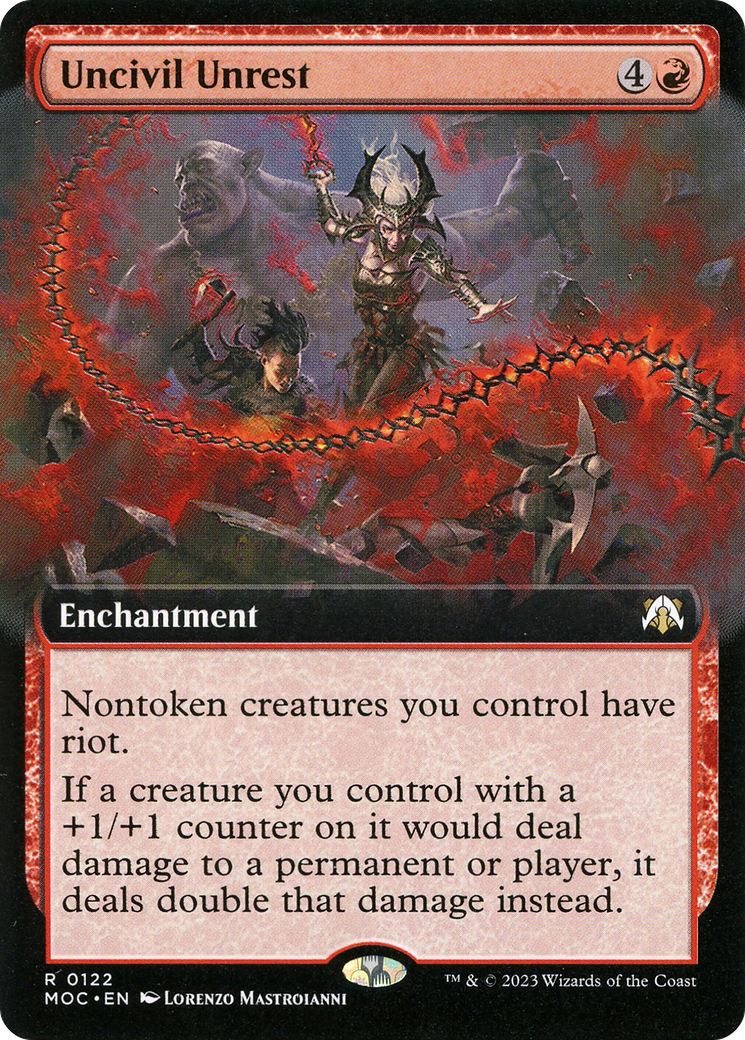 Uncivil Unrest (Extended Art) (122) [March of the Machine Commander] - Deck Out Gaming