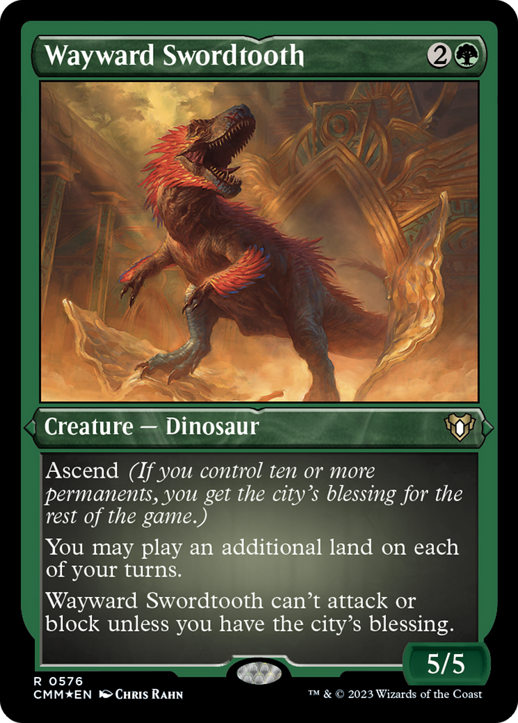 Wayward Swordtooth (576) [Commander Masters] etched - Deck Out Gaming