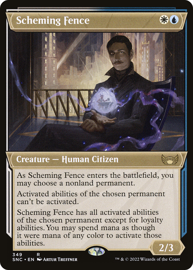 Scheming Fence (Showcase) (349) [Streets of New Capenna] foil - Deck Out Gaming