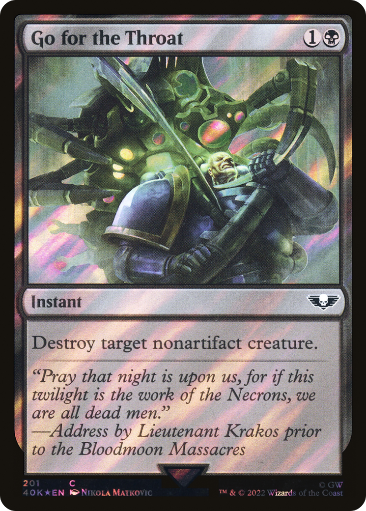 Go for the Throat (Surge Foil) (201) [Warhammer 40,000 Commander] foil - Deck Out Gaming
