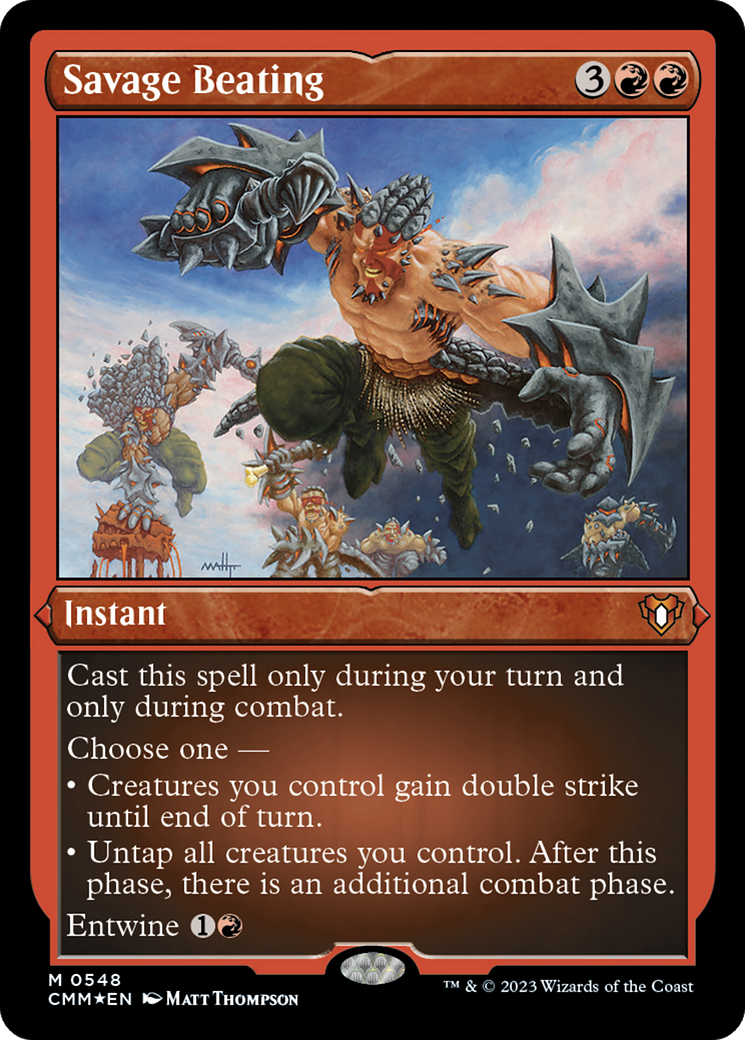 Savage Beating (548) [Commander Masters] etched - Deck Out Gaming