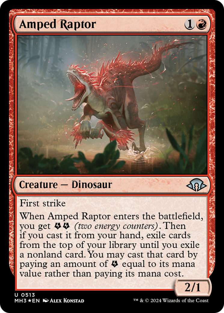 Amped Raptor (Ripple Foil) (513) [Modern Horizons 3] foil - Deck Out Gaming