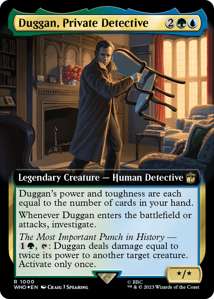 Duggan, Private Detective (Extended Art) (Surge Foil) (1000) [Doctor Who] foil - Deck Out Gaming