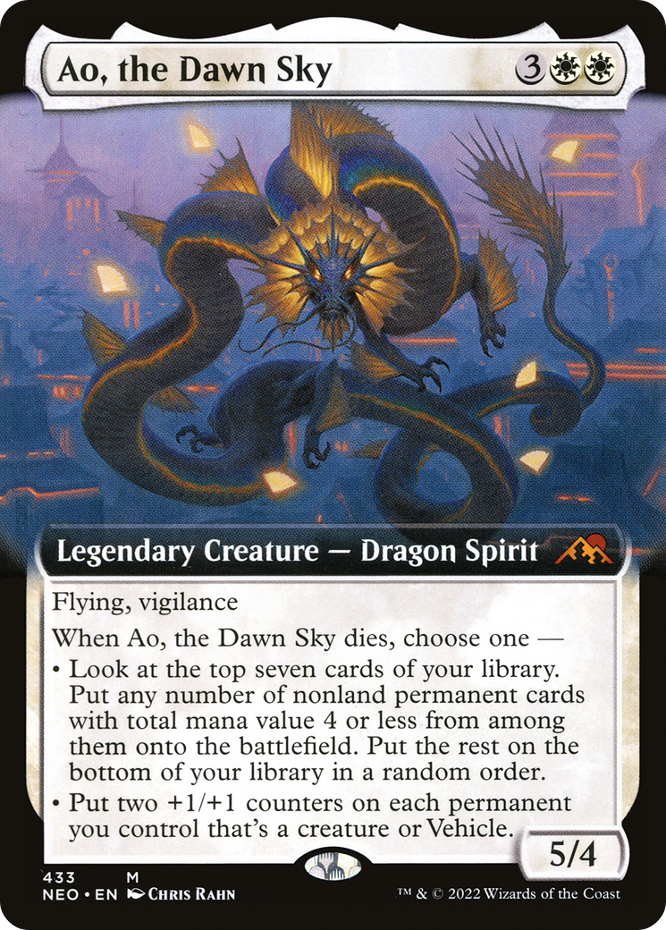 Ao, the Dawn Sky (Extended Art) (433) [Kamigawa: Neon Dynasty] foil - Deck Out Gaming